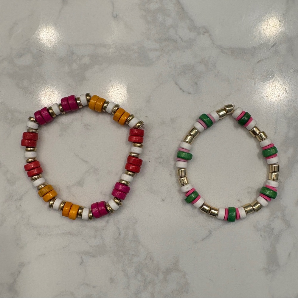 🎨 Handmade Beaded Stretch Bracelets – Crosswind Closet Exclusive – Set of 2 🌈